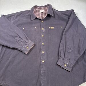 Carhartt NAVY  CANVAS FLANNEL LINED SHACKET JACKET MENS 4XL